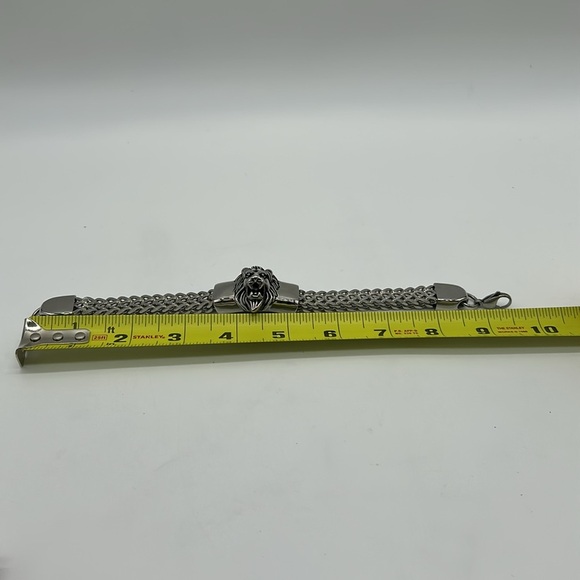 2507- Handmade Stainless Steel Lion Head Men’s Bracelet NWT - Picture 7 of 8